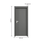 Kit Porta Madeira MDF|HDF  de Giro Direito|Esquerdo Urban 210x90cm Sarrafeada Batente 12 a 19cm Vivace Plus Line Artens